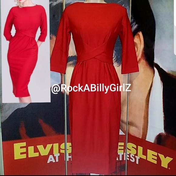 Tatyana Dresses & Skirts - Tatyana Vickie Red RockABilly Pencil Dress Pinup